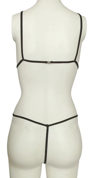 ASM1150 Kadın Siyah Lacivert Lastikli Karşılik Bulur Südyen Takım - 2