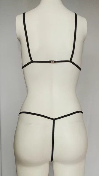 ASM1149 Kadın Lacivert  Lastik Lila Karşılik Bulur Südyen Takım - Resim 5