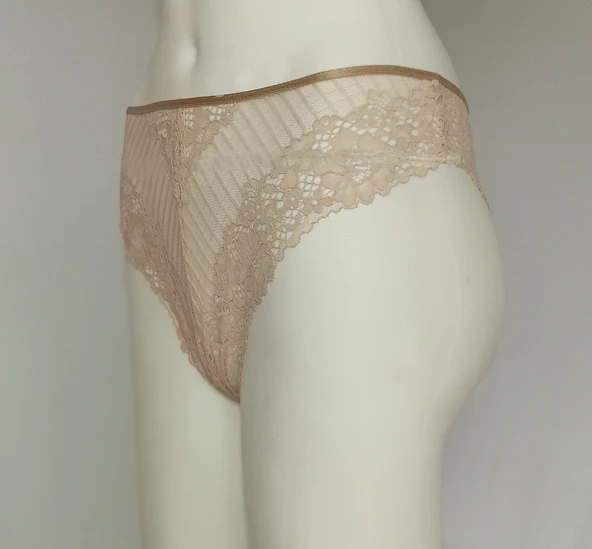 ASM1146 Kadın Sütlü Kahve Dantel Tanga - 3