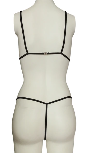 ASM1149 Kadın Lacivert  Lastik Lila Karşılik Bulur Südyen Takım - Resim 2