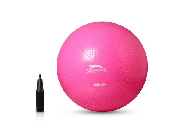 Slazenger 65cm Anti-Burst Gymball Fuşya (Pompa Dahil) Pilates Topu - 11