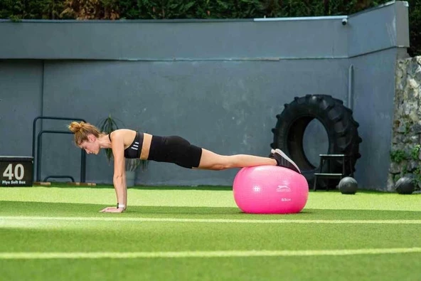 Slazenger 65cm Anti-Burst Gymball Fuşya (Pompa Dahil) Pilates Topu - 12