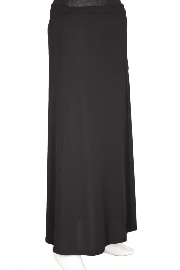 Hesna Kadın Talia Büyük Beden Sim Pervazlı Astarlı Siyah Çan Etek - 3