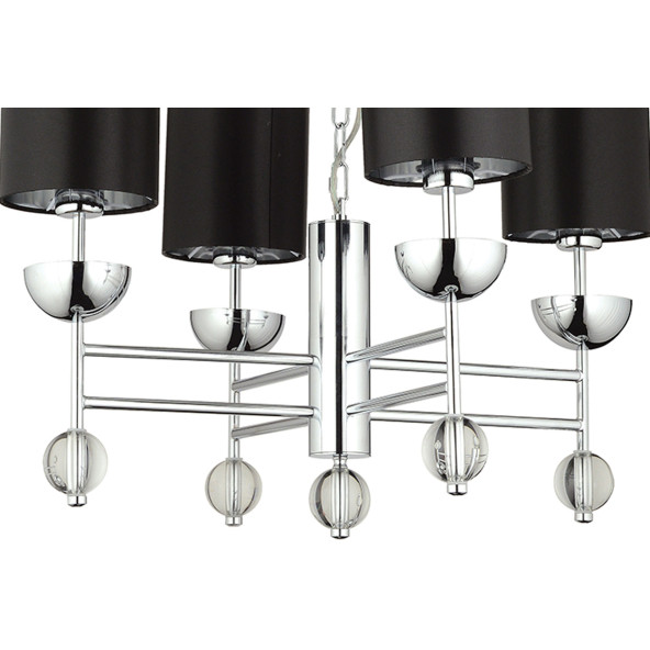 Lampaluce Cappello Şapkalı Klasik Avize 4lü Krom - Siyah - 3