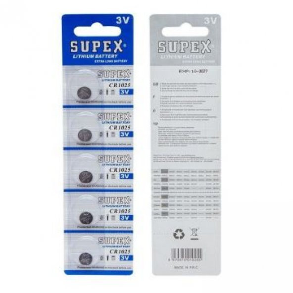 Supex CR1616 3V Lityum 5 Adet