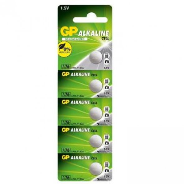 Gp GPA76-C5 LR44 Alkalin Düğme Pil 5 Adet