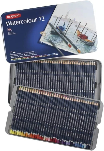 Derwent Watercolour 72'li Sulandırılabilir Kuru Boya Kalem Seti / 32889 ürün görseli