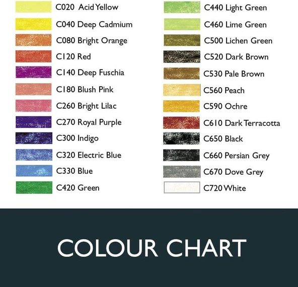 Derwent Coloursoft 24'lü Kuru Boya Kalem Seti / 0701027 - Resim 2