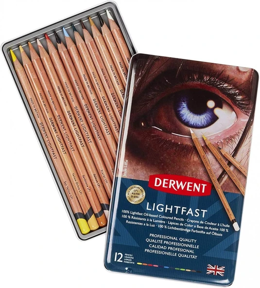 Derwent Lightfast 12'li Profesyonel Kuru Boya Kalem Seti / 2302719 ürün görseli