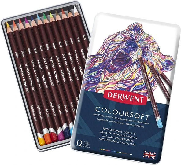 Derwent Coloursoft 12'li Kuru Boya Kalem Seti / 0701026 ürün görseli