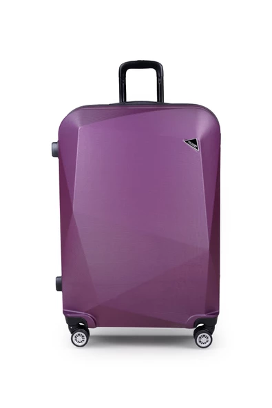 Polo&Sky Elmas Model Mor Renk Büyük Boy Valiz Bavul - 7