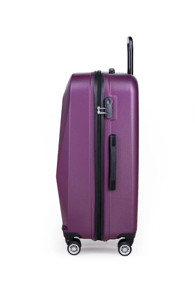 Polo&Sky Elmas Model Mor Renk Büyük Boy Valiz Bavul - 6