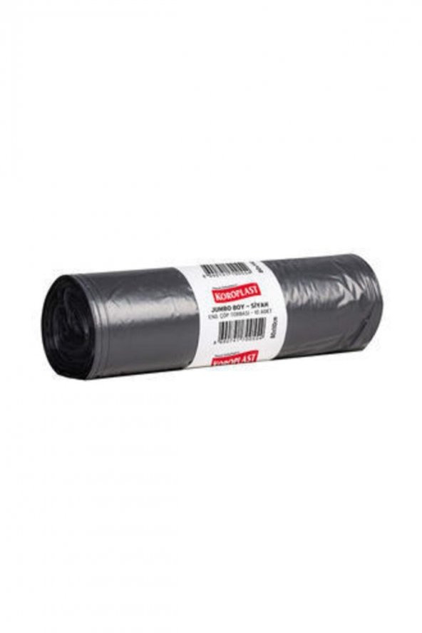 KOROPLAST Çöp Torbası Eko Endüstriyel Jumbo Boy Siyah 6'Lı Paket(60 Adet) 80Cm.X 110Cm.