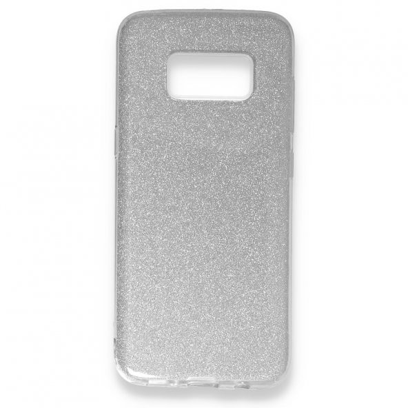 Samsung Galaxy S8 Kılıf Simli Katmanlı Silikon - Gümüş