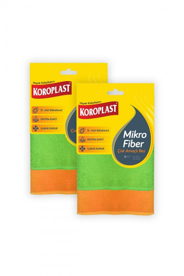 Koroplast Mikrofiber Çok Amaçlı Bez 2 Adet - 2li
