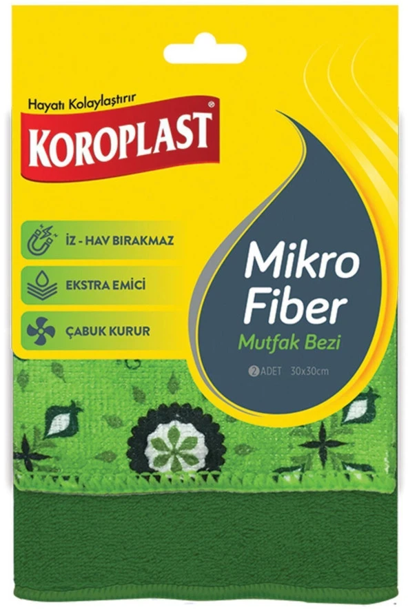 KOROPLAST Marka: Mikrofiber Mutfak Bezi 2'Li Kategori: Temizlik Bezi