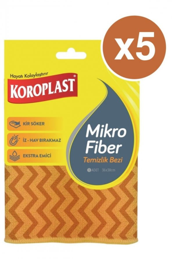 KOROPLAST Mikrofiber Temizlik Bezi X 5 Paket