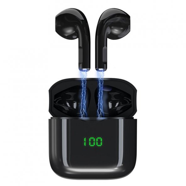 Konfulon BTS21  Dijital Şarj Göstergeli Kablosuz Bluetooth Airpods Kulaklık Siyah