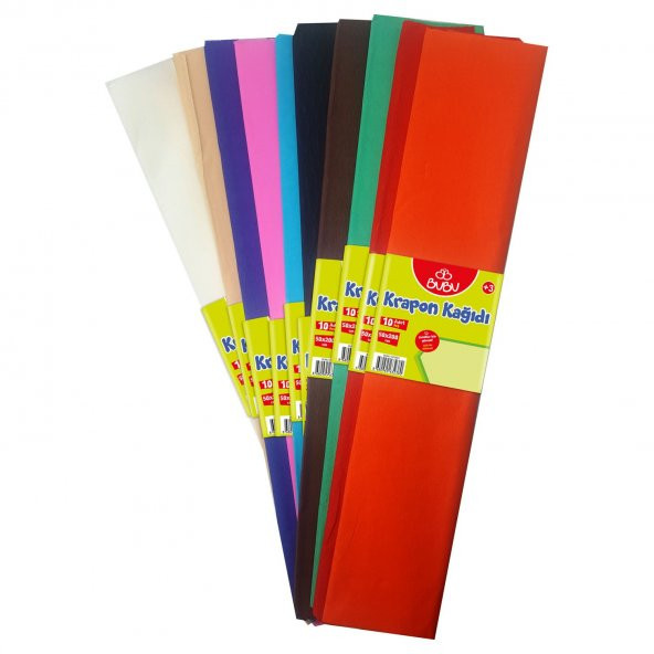 Bu-Bu Krapon Kağıdı 10 Renk Karışık 50 x 200 cm