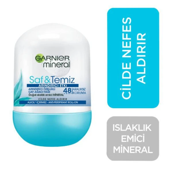 Garnier Mineral Saf&Temiz Kadın Roll-On 50 ml - Resim 2