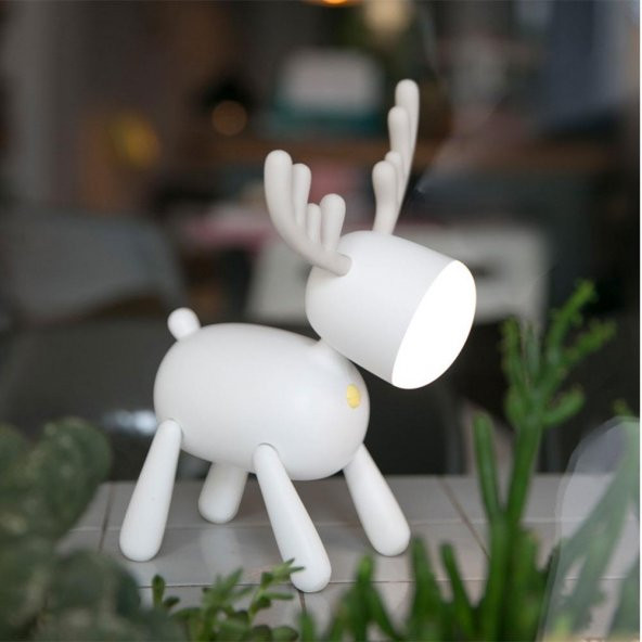 Geyik Tasarımlı USB Şarj Edilebilir 2 Kademeli Ayarlanabilir LED Gece Lambası - 3