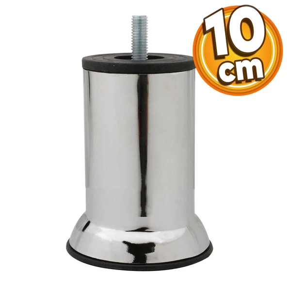 Dolap Mobilya Metal Kanepe Baza Koltuk Çekyat Destek Ayağı Ayakları M8 Civata Krom Metal 10 Cm