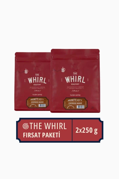 The Whirl Filtre Brunette 431°F Çekirdek Kahve Fırsat Paketi 250 gr x 2 Adet