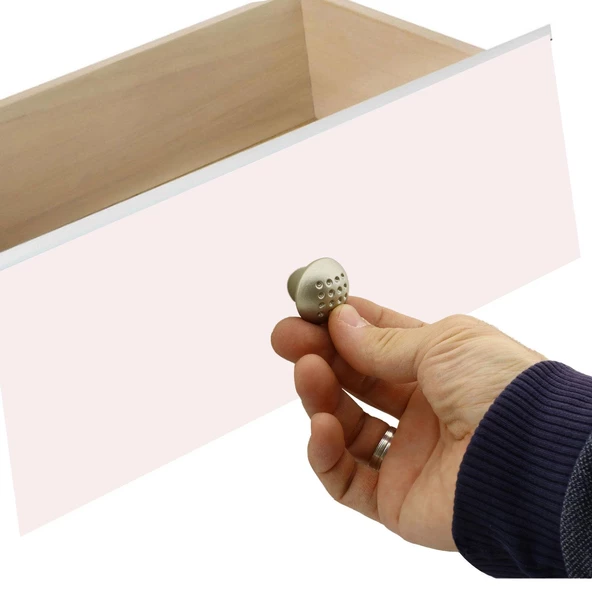 Noktalı Mantar Düğme Mobilya Mutfak Çekmece Dolap Dolabı Kulbu Kulpu Kulpları Saten Metal 10 Adet - Resim 2