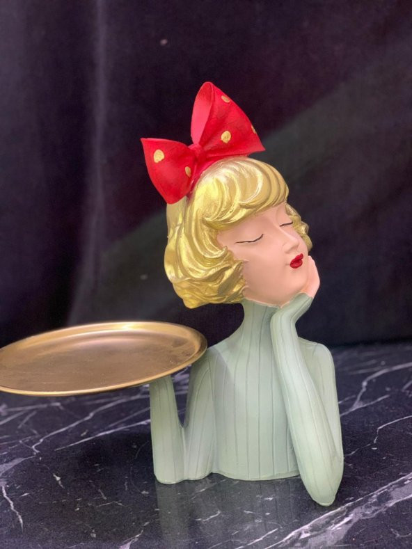 TEPSİLİ KIZ SUNUMLUK BİBLO ürün görseli