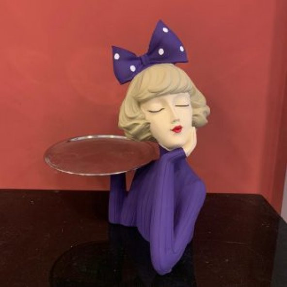 TEPSİLİ KIZ SUNUMLUK BİBLO ürün görseli