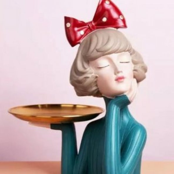 TEPSİLİ KIZ SUNUMLUK BİBLO ürün görseli