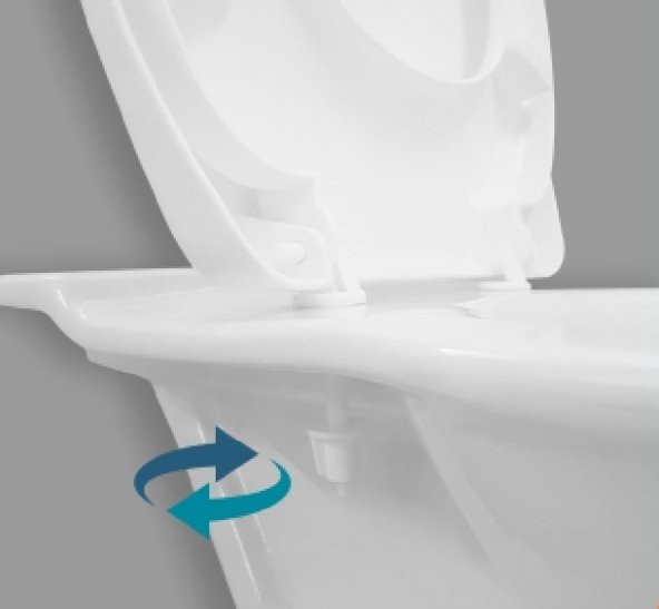 Rona Tisa Parlak Lacivert ThermoPlast Standart Klozet Kapağı (Alttan Monte) - 3