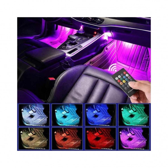 12 Ledli Ayak Altı LED Sese Duyarlı Rgb Kumandalı LED AA163 - 3