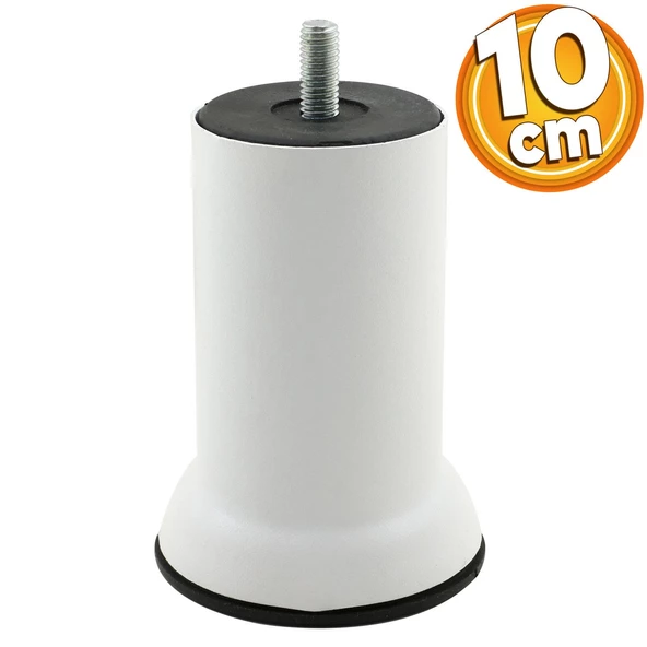 10 Cm Mobilya Kanepe Baza Yatak Koltuk Çekyat Yükseltme Destek Ayağı M8 Beyaz Metal Ayakları