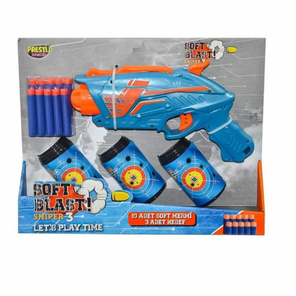 Prestij Oyuncak Sniper 3 Soft Blast Dart Fırlatıcı Hedefli Oyuncak