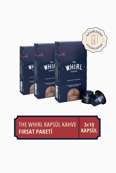 The Whirl Espresso Brunette Kapsül Kahve 3'lü Fırsat Paketi 30 Kapsül