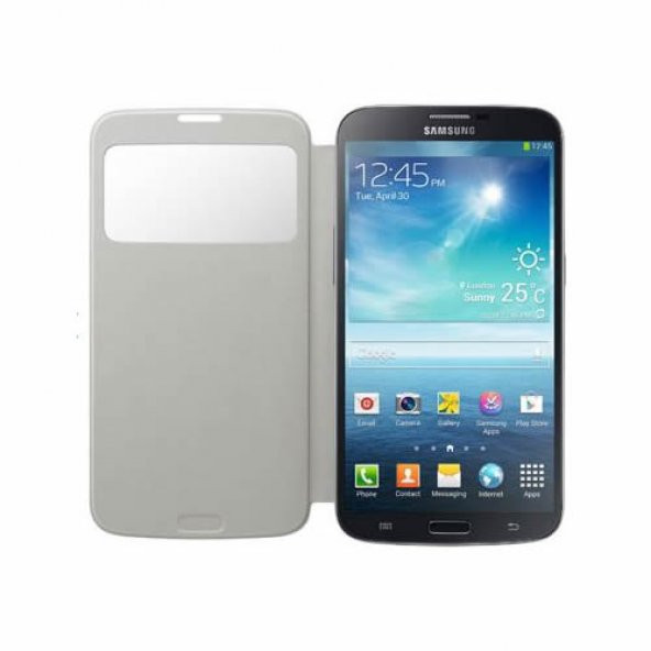 Samsung i9200 Galaxy Mega Orjinal S View Cover Kılıf - Beyaz EF-CI920BWEGWW