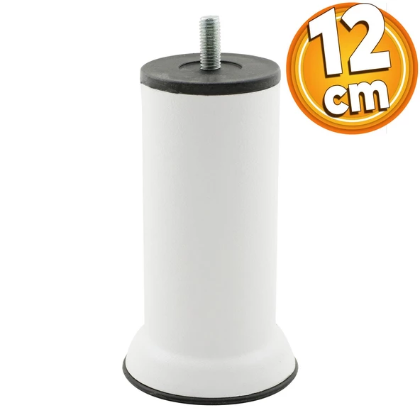 12 Cm Mobilya Kanepe Baza Yatak Koltuk Çekyat Yükseltme Destek Metal Ayağı M8 Beyaz Ayakları