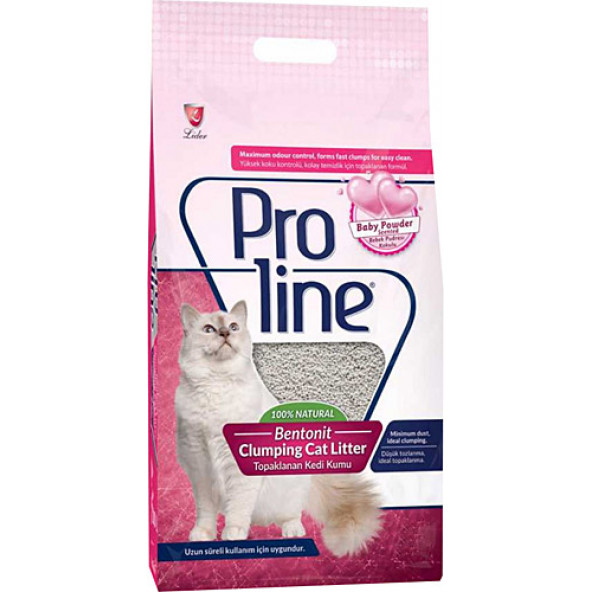 Proline - Bentonit Bebek Pudra Kokulu Kedi Kumu İnce Taneli- 20 Lt