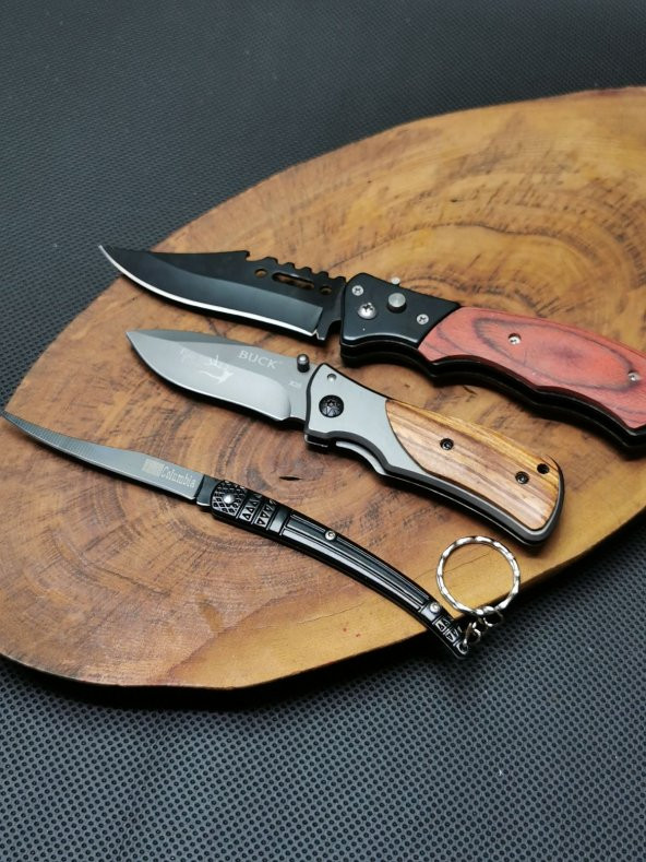 BİLTEK SHOP 3lü Paslanmaz Çelik  ve Manuel Çakı Seti
