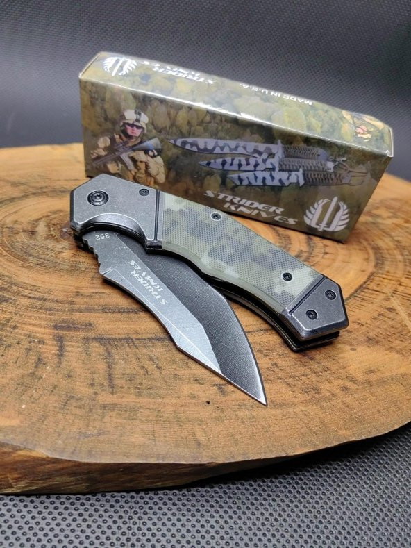 BİLTEK SHOP Strider-Knives 21 cm Yarı Otomatik Kamufulaj Desenli Çakı