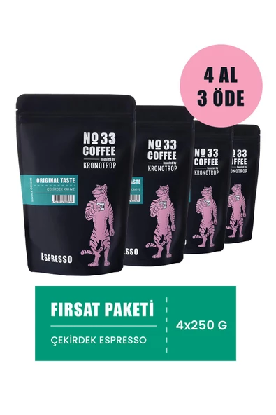 Kronotrop No 33 Espresso Çekirdek Kahve 4 Al 3 Öde