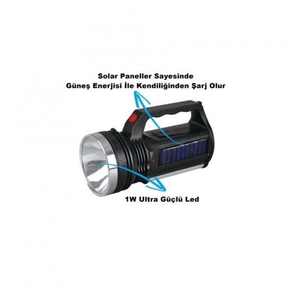 30 W SOLAR EL FENERİ, GÜNEŞ ENERJİLİ, PİLSİZ EL FENERİ - 3