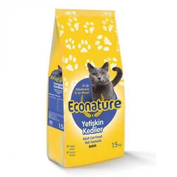 Econature Balıklı Yetişkin Kedi Maması 15 KG