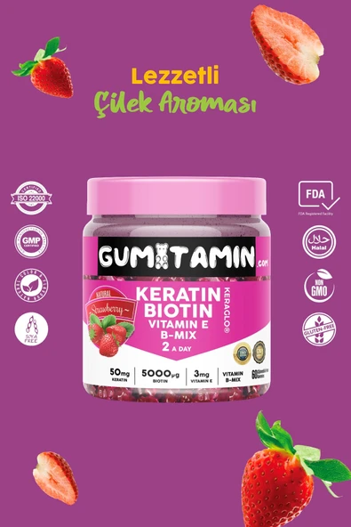 GUMITAMIN Keratın Bıotın 60 Kapsul Gummıes - Resim 3
