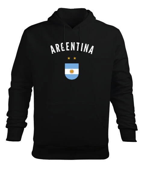 Football Argentina World Champion Arjantin Dünya Kupası  Siyah Erkek Kapüşonlu Hoodie Sweatshirt