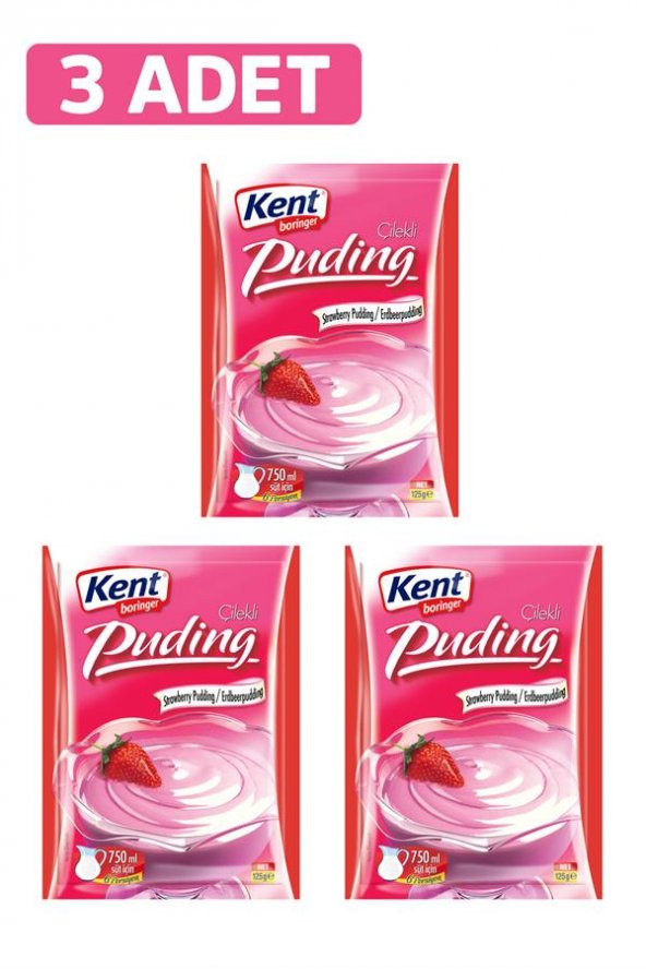 Çilekli Puding 125g*3 adet