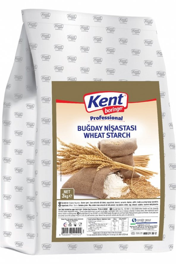 Kent Boringer Professional Buğday Nişastası 3 Kg