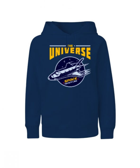 Universe - Uzay Macerası - Lacivert Çocuk Unisex Hoodie Kapüşonlu
