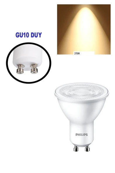 Philips 4,7W - 50W  Led Spot Ampul Sarı Işık 2700K (10 ADET) - Resim 2